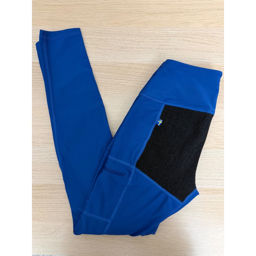 Fjall raven Abisko Trekking Tights Womens Small Blue Hiking Leggings Reinforced